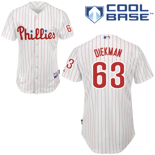 Jake Diekman #63 MLB Jersey-Philadelphia Phillies Men's Authentic Home White Cool Base Baseball Jersey